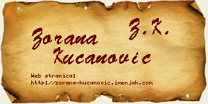 Zorana Kucanović vizit kartica